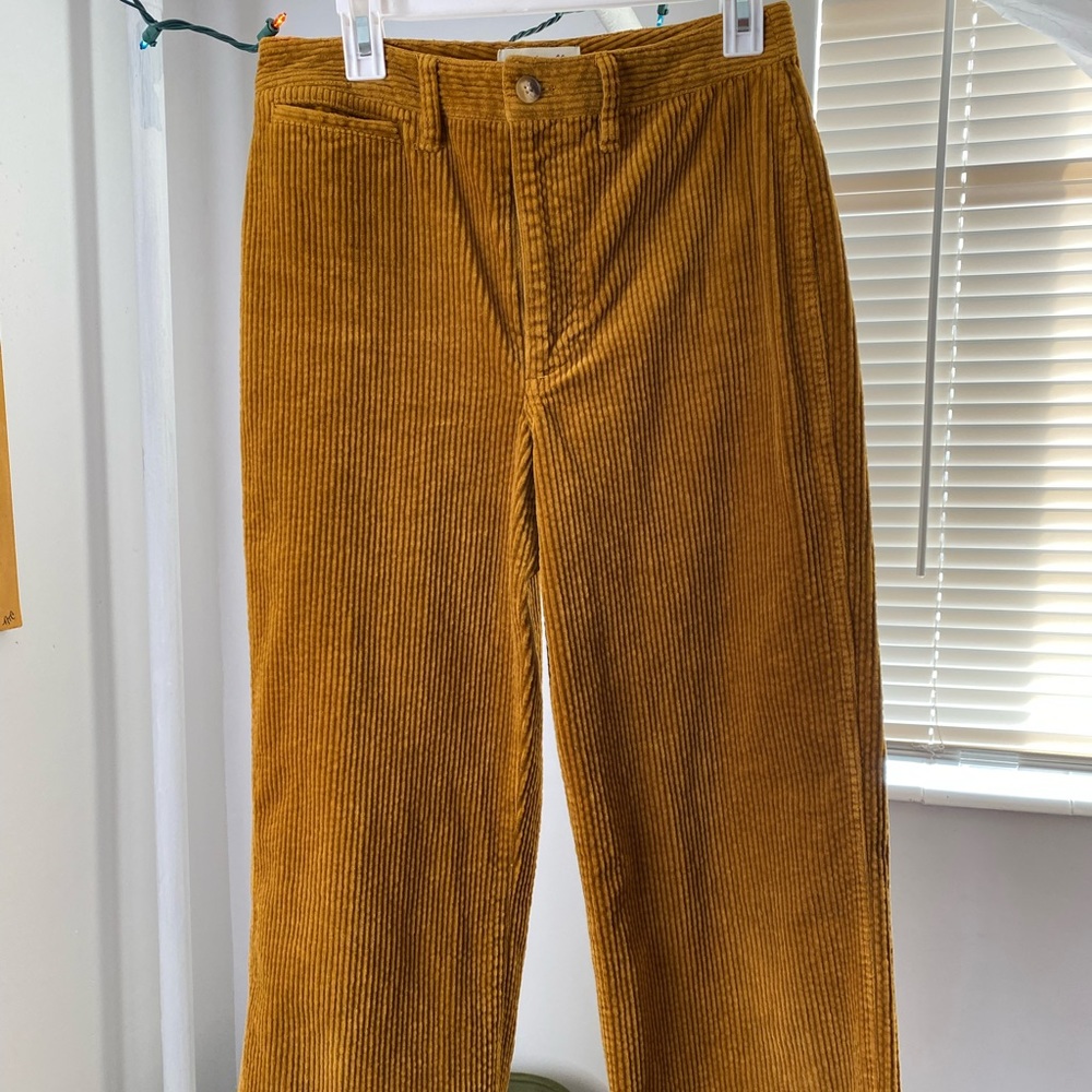 Madewell Wide-Leg Corduroy Pants in Mustard